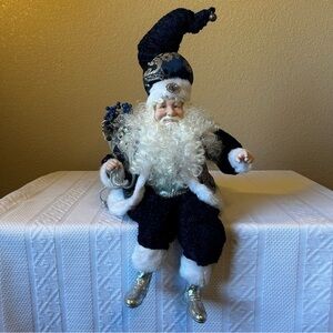 Santa Claus all Dressed in Blue Christmas Figure‎ Decoration